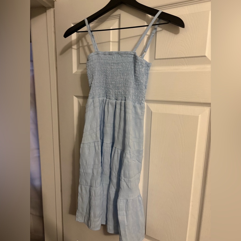 Light Blue Smocked Sundress Juniors Womens size small